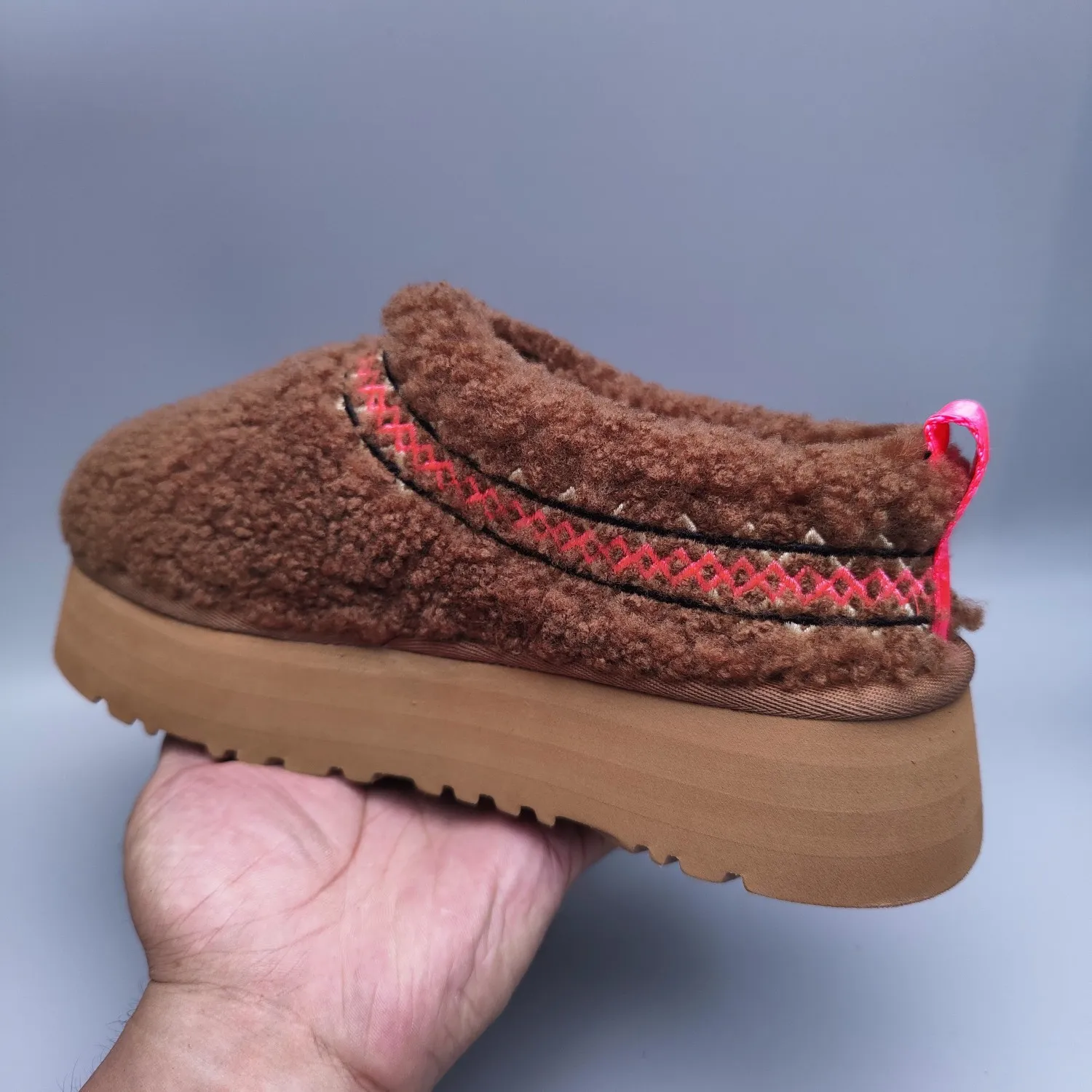 💰520 UGG sheepskin all-in-one snow boots 3976 Thick-soled ethnic style teddy roll women’s style Color: Teddy Brown White Black Size: 35-41